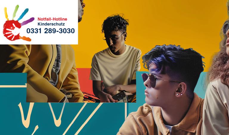 Bunte Collage mit Jugendlichen